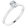 Amavi 14ct White Gold 0.50ct Oval Moissanite Solitaire