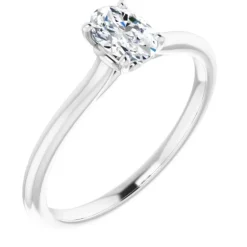 Amavi 14ct White Gold 0.50ct Oval Moissanite Solitaire