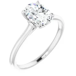 Amavi 14ct White Gold 1.25ct Oval Moissanite Solitaire