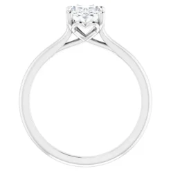 Amavi 14ct White Gold 1.25ct Oval Moissanite Solitaire