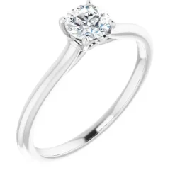 Amavi 14ct White Gold 0.50ct Round Brilliant Moissanite Solitaire