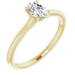 Amavi 14ct Yellow Gold 0.50ct Oval Moissanite Solitaire