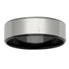 Black & Natural Coloured Zirconium Ring with Sanded Top