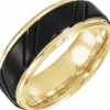 Black Tungsten Band with Gold PVD Ring (W)