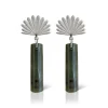 Boh Runga | Silver | Pounamu Piwakawaka Drop Earrings