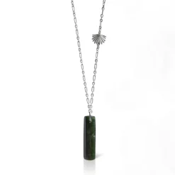 Boh Runga | Silver | Pounamu Piwakawaka Drop Pendant