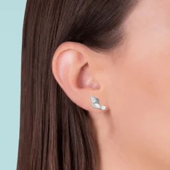 Boh Runga Pearly Shell CZ Stud Earrings