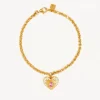 By Charlotte | Connect With Your Heart | 18k Gold Vermeil | Ruby | Bracelet | 18cm