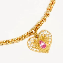 By Charlotte | Connect With Your Heart | 18k Gold Vermeil | Ruby | Bracelet | 18cm