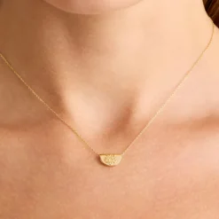 By Charlotte | 14k Yellow Gold | Mini Lotus | Necklace | 45cm