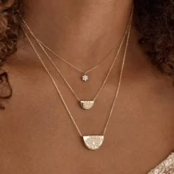 By Charlotte | 14k Yellow Gold | Mini Lotus | Necklace | 45cm