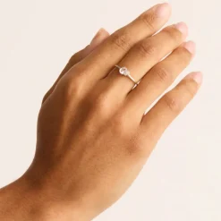 By Charlotte | Kindred | April | Birthstone | Silver | Ring | Size N