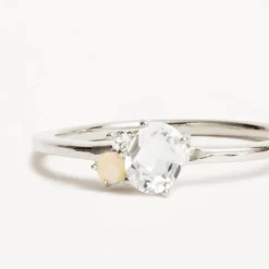 By Charlotte | Kindred | April | Birthstone | Silver | Ring | Size N