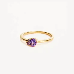 By Charlotte | Kindred | 18k Gold Vermeil | Birthstone | February | Ring | Size P
