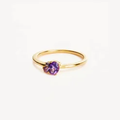 By Charlotte | Kindred | 18k Gold Vermeil | Birthstone | February | Ring | Size N
