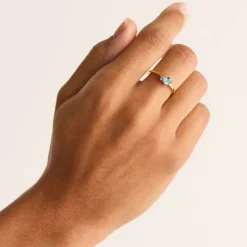 By Charlotte | Kindred | 18k Gold Vermeil | Birthstone | March | Ring | Size P