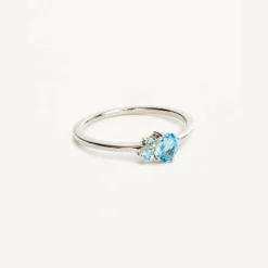 By Charlotte | Kindred | March | Birthstone | Silver | Ring | Size N
