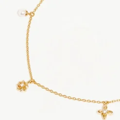 By Charlotte | Live in peace | 18k Gold Verrmeil | Fresh water pearl | Chocker | 41cm