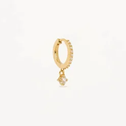 By Charlotte | Magical Dreams | 14k Yellow Gold | Cubic Zirconia | Single Hoop Earring