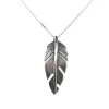 Celesti 'Floating' Feather Necklace | Silver