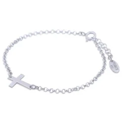 Celesti 'Grounded' Cross Bracelet | Silver