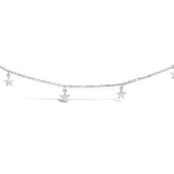 Celesti 'Radiant' Hanging Star Anklet | Silver | 26cm