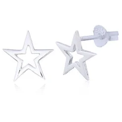 Celesti 'Radiant' Open Star Earrings | Silver