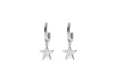 Celesti 'Radiant' Star Drop Earrings | Silver
