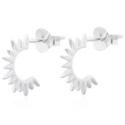 Celesti 'Scorch' Spike Micro Hoop Earrings | Silver