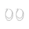Celesti 'Serenity' Wavy Double Hoop Earrings | Silver