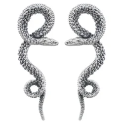 Celesti 'Serpent' Snake Drop Earrings | Silver OX