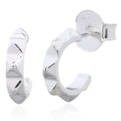 Celesti Silver 'Flair' Studded Micro Hoops | Silver