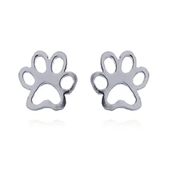 Charlie & Rose 'Impression' Paw Print Stud Earrings | SIlver