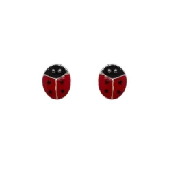 Charlie & Rose Ladybug Stud Earrings | Silver | Enamel