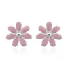 Charlie & Rose Pink Flower Stud Earrings | Silver | Enamel