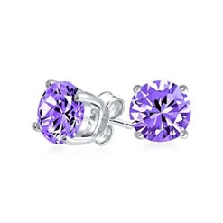 Charlie & Rose Silver Purple CZ Stud Earrings