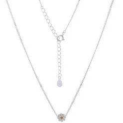 C&R Silver 'Delightful Daisy' Enamel Necklace