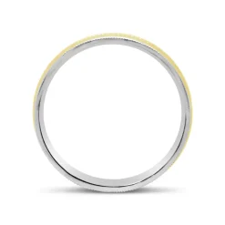 9ct Bitone EziFit Faceted Wedding Ring