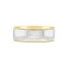 9ct Bitone Gold Faceted Wedding Ring