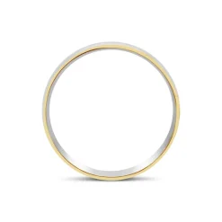 9ct Bitone Gold Faceted Wedding Ring