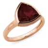 9ct Rose Gold Garnet Trilliant Ring