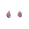 9ct Rose Gold Pink Amethyst & Diamond Stud Earrings