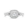 18ct White Gold Diamond Halo Ring