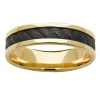 9ct Yellow Gold & Black Ziroconium Rope Pattern Ring