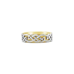 9ct Yellow Gold & Palladium Celtic Class "Infinity" Ring "NZ Made"