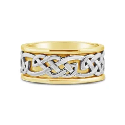 9ct Yellow Gold & Palladium Celtic Class Ring "Strength"