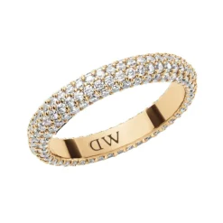 Daniel Wellington Pave Crystal Ring | Brass | Gold CZ | 56