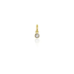 Evolve | April | Sterling | Gold Plated | White Topaz | Pendant Charm