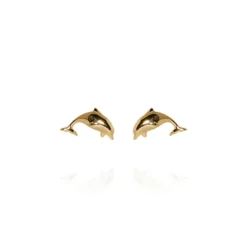 Evolve | Mini Dolphin | Yellow Gold | Stud Earrings
