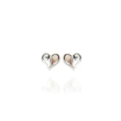 Evolve | Mini Paua Heart | Silver | Stud Earrings